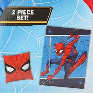 Spiderman Spider Man Disney Marvel 2 Piece Pillow Throw Blanket Plush Comforter